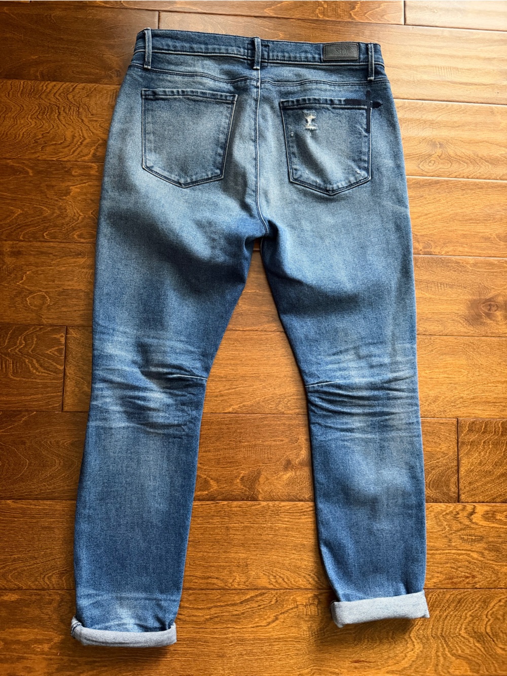 RtA Women's Distressed Denim Skinny Jeans Button Fly Blue Wash Size 27 (fits 30) - Picture 3 of 11